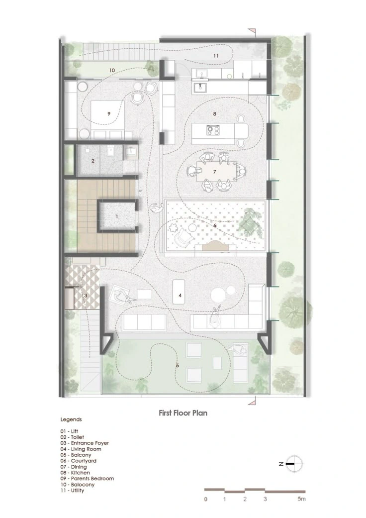 Modern villa layout with landscape design